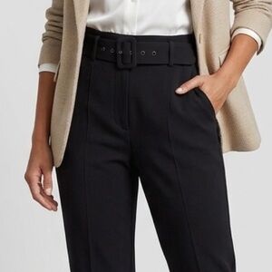 Zara Black High-Rise Tailored Trousers with Belt